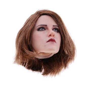 1/6 Европейская скульптура головы красоты, короткая коричневая