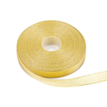 WSTĄŻKA 12MM BROKATOWA ZŁOTA BŁYSZCZĄCA 32MB