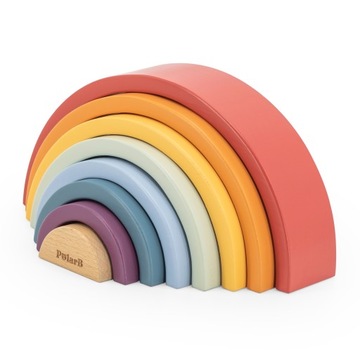 VIGA PolarB TĘCZA UKŁADANKA DREWNIANA KLOCKI KREATYWNE MONTESSORI