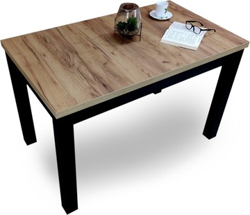 Duży stół rozkładany 90x160/230 craft złoty loft