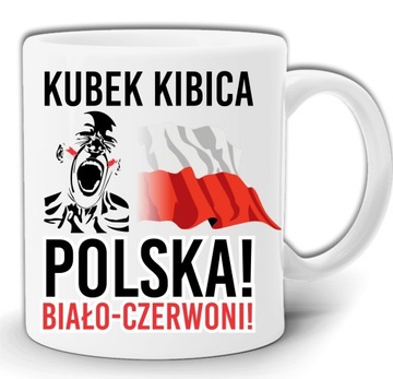 KUBEK KIBICA POLSKA BIAŁO CZERWONI + PUDEŁKO GW101