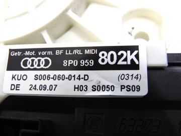 AUDI A3 8P МОТОР СТЕКЛОПОДЪЕМНИКА ПРАВЫЙ ПЕРЕДНИЙ 8P0959802K