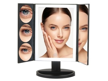 КОСМЕТИЧЕСКОЕ ЗЕРКАЛО СО СВЕТОДИОДНОЙ ПОДСВЕТКОЙ ДЛЯ МАКИЯЖА, УВЕЛИЧЕНИЕ 3X 5X 10X