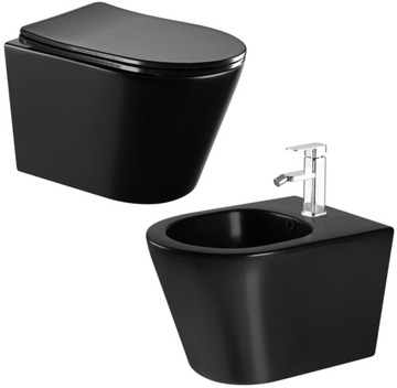 MEXEN RICO MISKA WC RIMLESS DESKA BIDET CZARNY MAT
