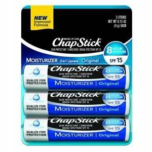 CHAPSTICK BALSAM DO UST MOISTURIZER 3PK BLISTER