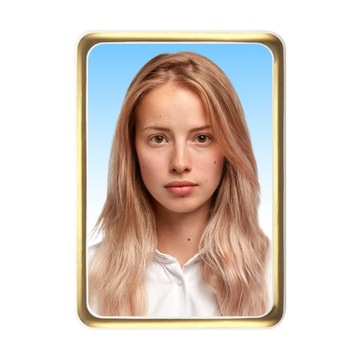 ZDJĘCIE NAGROBKOWE PROSTOKĄT KOLOR ZŁOTA RAMKA 9x12