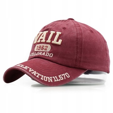 Czapka z daszkiem bejsbolówka VAIL vintage bordo
