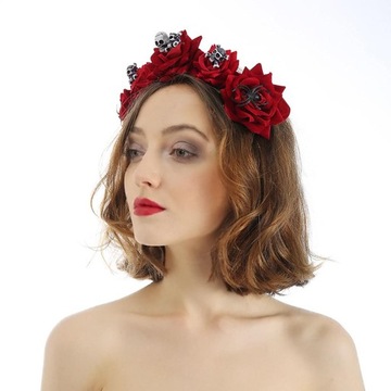Opaska na Halloween The Dead Flower CZASZKA