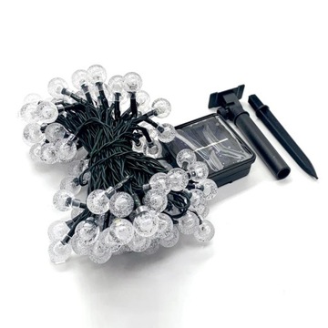 СОЛНЕЧНАЯ САДОВАЯ ГИРЛЯНДИЯ СОЛНЕЧНЫЕ ЛАМПЫ 50 СВЕТОДИОДНЫХ ЛАМПОЧЕК 9,5 М ПУЗЫРЬКОВ