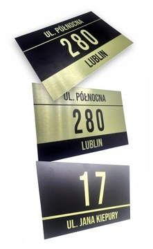 Złota Tabliczka ADRESOWA Numer DOMU 40x30 cm aluminium Numer DOMU