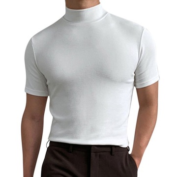 Мужская футболка с высоким воротником и короткими рукавами