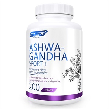 SFD ASHWAGANDHA SPORT+ 200TAB STRES RELAKS WAPŃ B6 B12 RELAKS SPOKÓJ NERWY