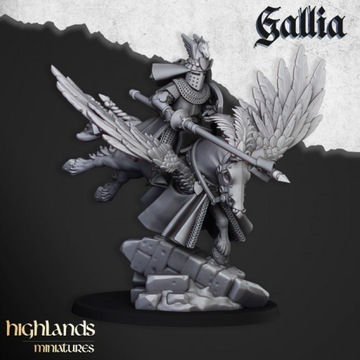 Gallia Knigths on Pegasus, Highlands Miniatures x 1