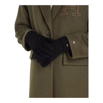 ЖЕНСКИЕ ПЕРЧАТКИ ESSENTIAL FLAG TOMMY HILFIGER, ЧЕРНЫЕ