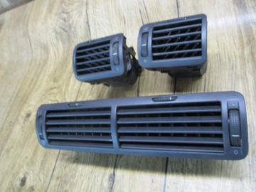 VW PASSAT B5 97-05 КОМПЛЕКТ РЕШЕТКИ ВЕНТИЛЯЦИОННОЙ ПАНЕЛИ, ЦЕНТРАЛЬНЫЙ ГРАФИТ / СЕРЫЙ