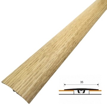 Listwa progowa płaska szer. 36mm PVC dąb 8P dł. 1m