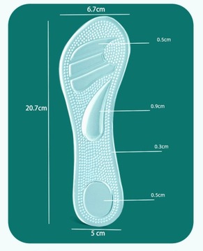WKŁADKI ŻELOWE SILIKONOWE DO SANDAŁEK I SZPILEK – SAMOPRZYLEPNE WBS25