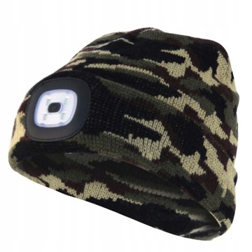 CIEPŁA CZAPKA ZIMOWA ZE LATARKA LED ŁADOWANA USB