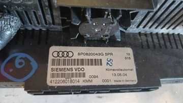 AUDI A3 8P 04R PANEL VENTILACE KLIMATIZACE 8P0820043G