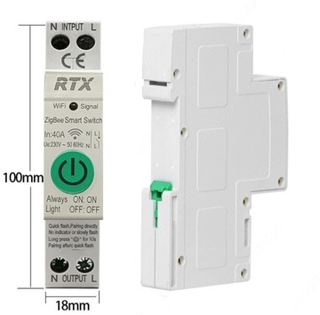 Przekaźnik licznik prądu RTX TUYA 40A DIN ZigBee