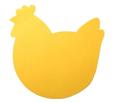 Podkładka filcowa KURA,śr.38cm,kol.żółty