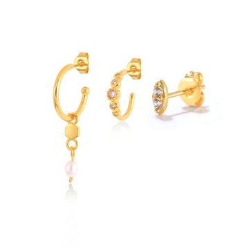 LENNIK Various Styles Colors Zircon Earrings Set Women