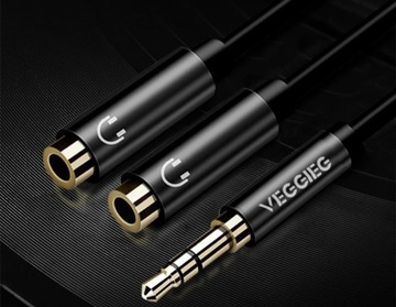 МИНИ-ДЖЕК 3,5 ММ AUX КАБЕЛЬ РАЗВЕТВИТЕЛЬ ДЛЯ 2 НАУШНИКОВ