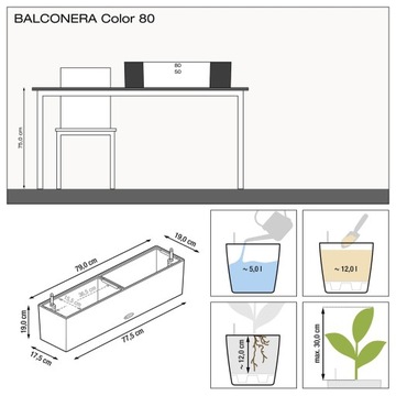 Вазон Balconera Color Lechuza 80 белый