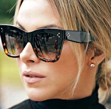 Kwadratowe przeciwsłoneczne okulary damskie Modne