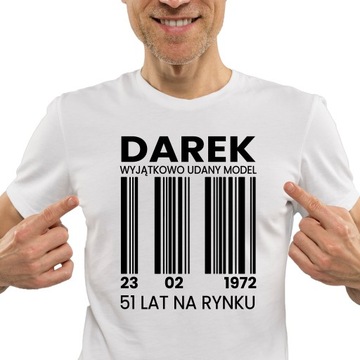 Koszulka KOD KRESKOWY wiek imię męska ROZMIAR M