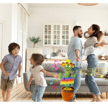 ТАНЦУЮЩИЙ КАКТУС ИНТЕРАКТИВНАЯ ПОЮЩАЯ ГОВОРЯЩАЯ ИГРА ДЛЯ ДЕТЕЙ СВЕТОДИОДНАЯ