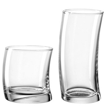 Zestaw szklanek 12 sztuk wysokie niskie uniwersalne Leonardo 450ml