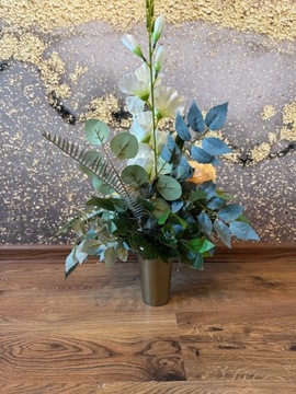 СОСТАВ букет КРЕМОВЫЙ НАБОР для могилы кладбище СЕРДЦЕ