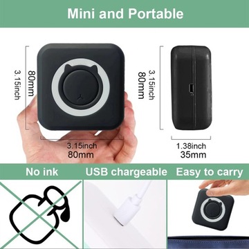 Мини-фотопринтер, беспроводной термопринтер, для фотографий, квитанций, заметок