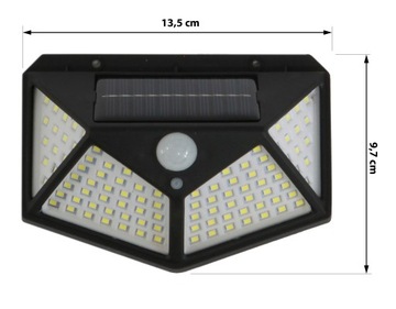 СОЛНЕЧНАЯ ЛАМПА С ДАТЧИКОМ ДВИЖЕНИЯ И СУМЕРКИ 100LED