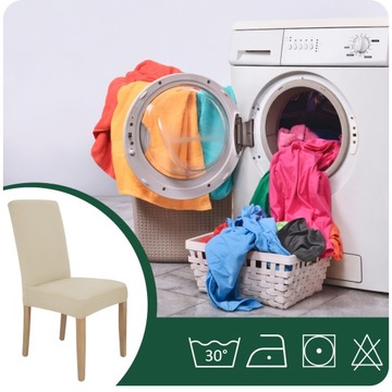 ZESTAW 6SZT. POKROWIEC NA KRZESŁO ELASTYCZNY KASZMIROWY BEŻ