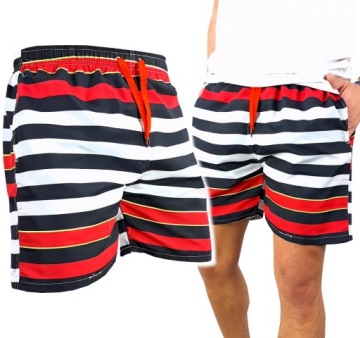 KĄPIELÓWKI MĘSKIE Krótkie SPODENKI szorty JACHT, L