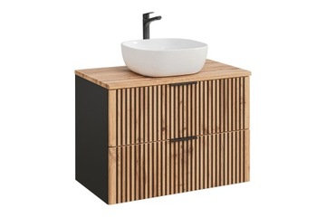 SZAFKA ŁAZIENKOWA Z BLATEM 80 CM DĄB WOTAN +UMYW.