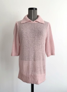 CREAM sweter wool wełna angora kołnierzyk idl M