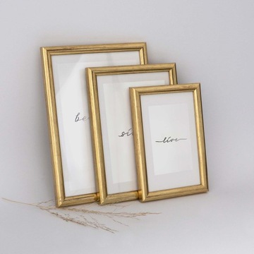 Деревянная фоторамка Золотая Классика 10х15