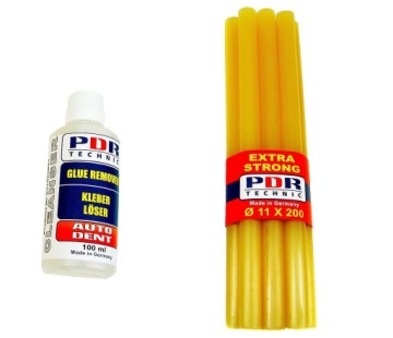 Клей PDR Extra Strong 10 шт. Ремувер 100мл для удаления вмятин Professional