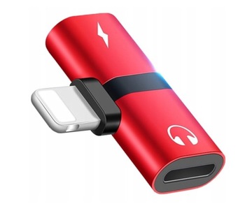 Adapter audio 2x Lightning czerwony MB 13766