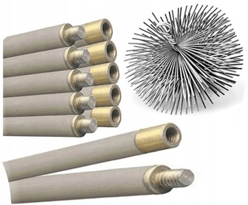 Szczotka Wycior Zestaw Do Czyszczenia Komina Od Dołu 6m Szczotka metal 200