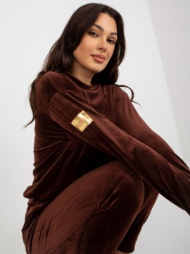 ЖЕНСКИЙ спортивный комплект из 2 предметов Спортивные костюмы VELUR F129, коричневый, XL