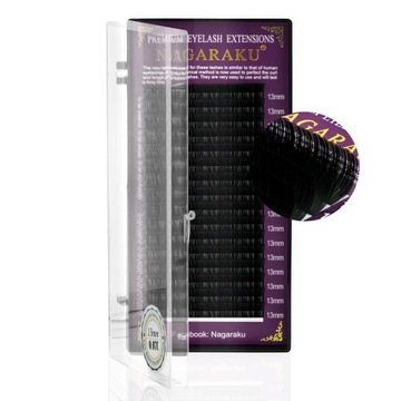 RZĘSY NAGARAKU C 0.07-13mm 16 pasków PREMIUM CZARNE