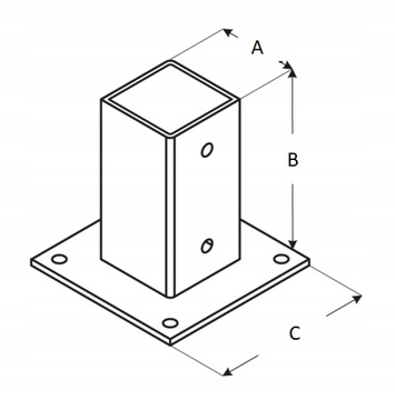 АНКЕРНЫЙ КРОНШТЕЙН НА ОСНОВЕ СТОЙКИ 50 x 50