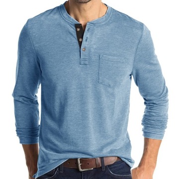 MĘSKA BLUZKA LONGSLEEVE DŁUGI RĘKAW Z Guzikami