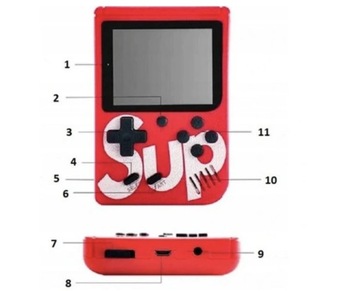 Игровая консоль Retro Mini 400, портативная + планшет — черная