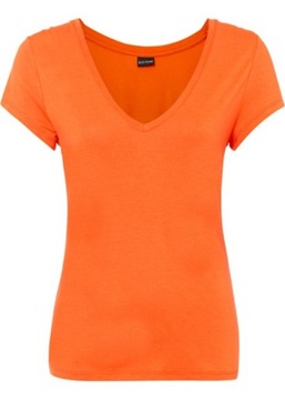 B.P.C t-shirt pomarańczowy dekolt V r.48/50