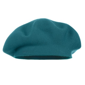 TURKUSOWY BERET KLASYCZNY DAMSKI ELEGANCKI ZIMOWY PRODUKT POLSKI MAJKA